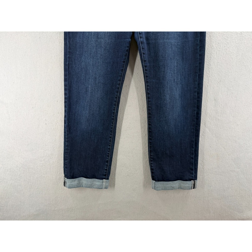Liverpool Slim Boyfriend Jeans Women 12/31 Vintage Super Dark Indigo Wash Cuffed - Picture 2 of 11